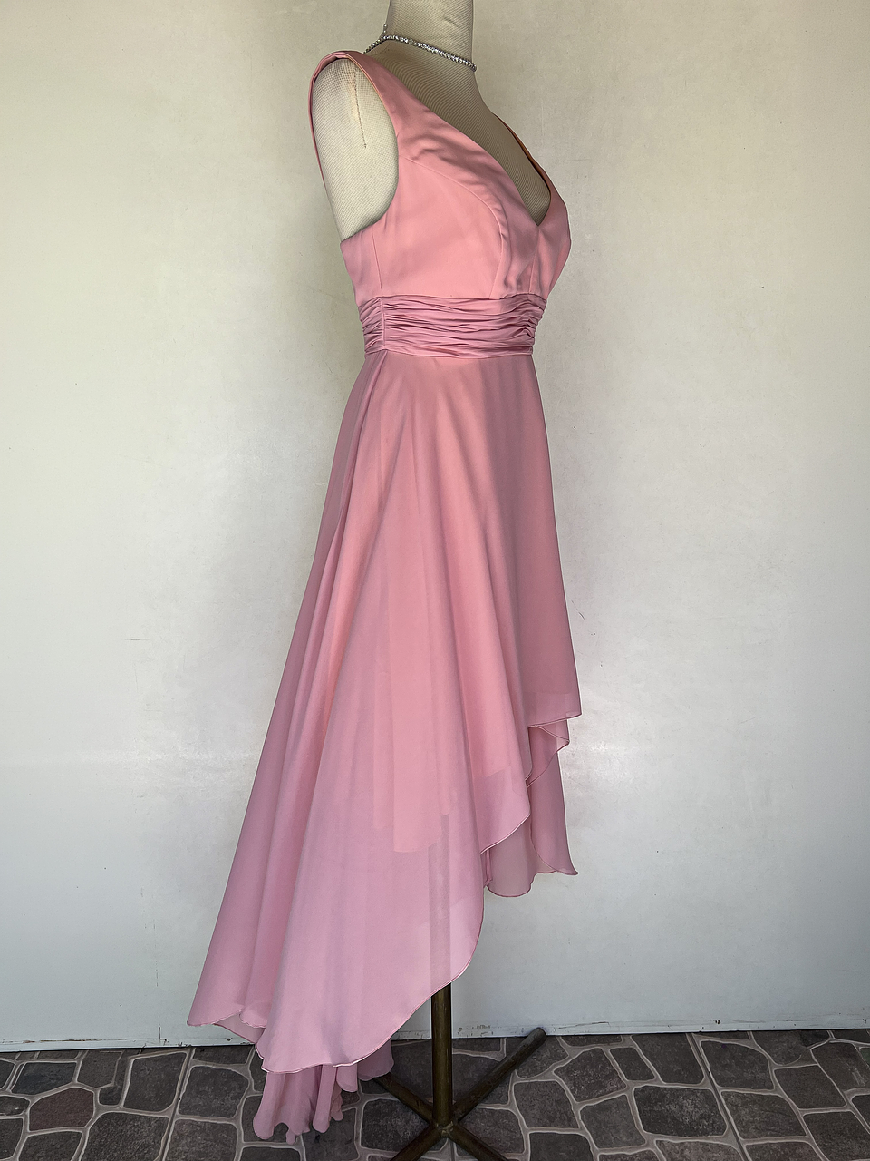 VESTIDO LARGO ROSADO - TALLA 44 2