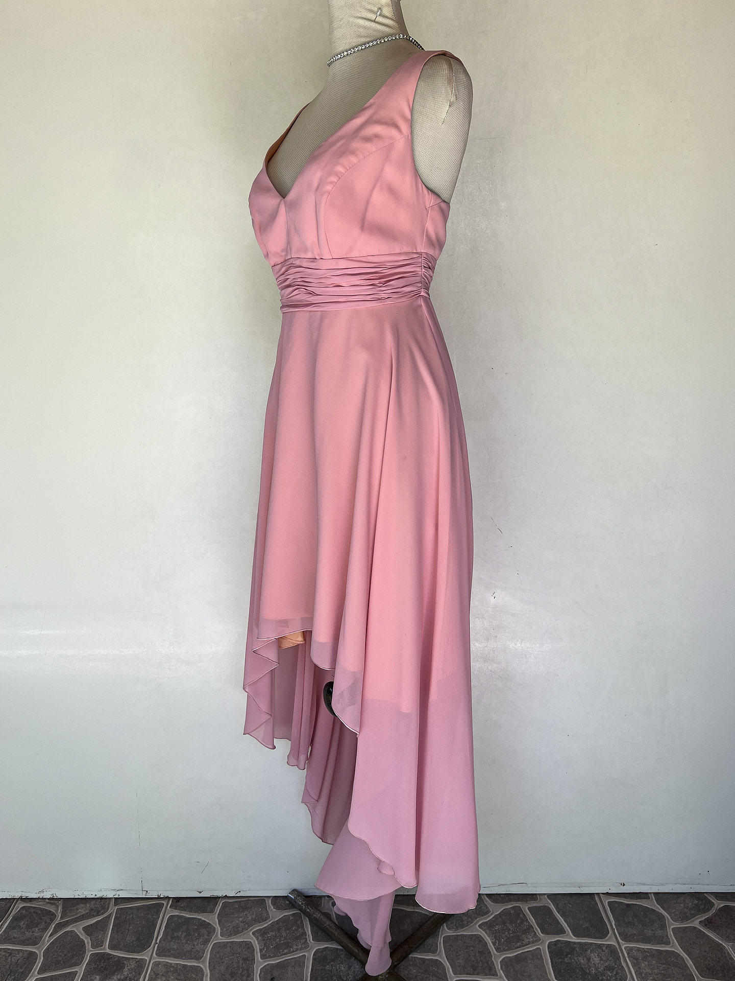 VESTIDO LARGO ROSADO - TALLA 44 3