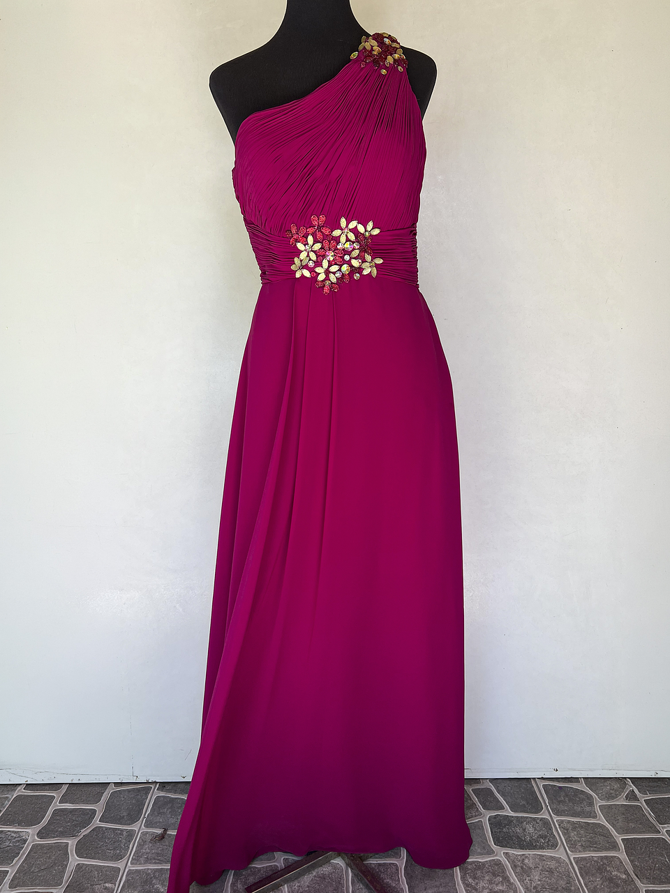 VESTIDO LARGO FUCSIA - TALLA 44, 46 1