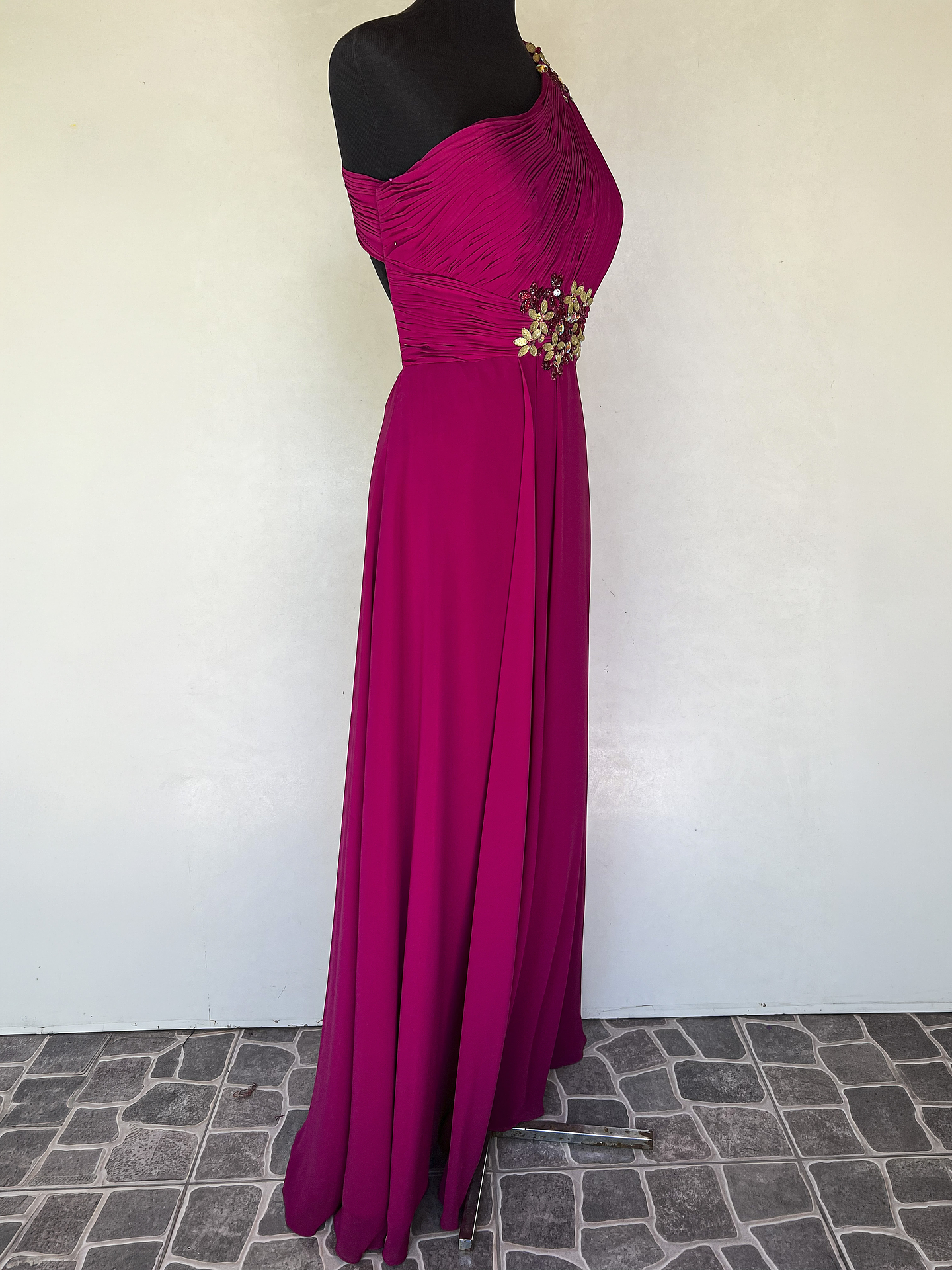 VESTIDO LARGO FUCSIA - TALLA 44, 46 2