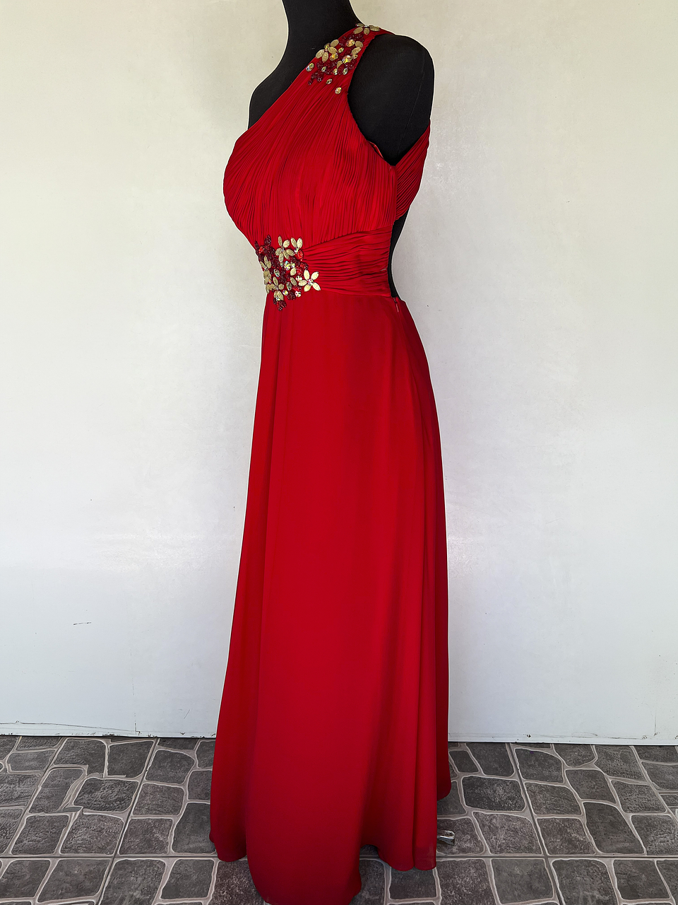 VESTIDO LARGO ROJO - TALLA 44 3