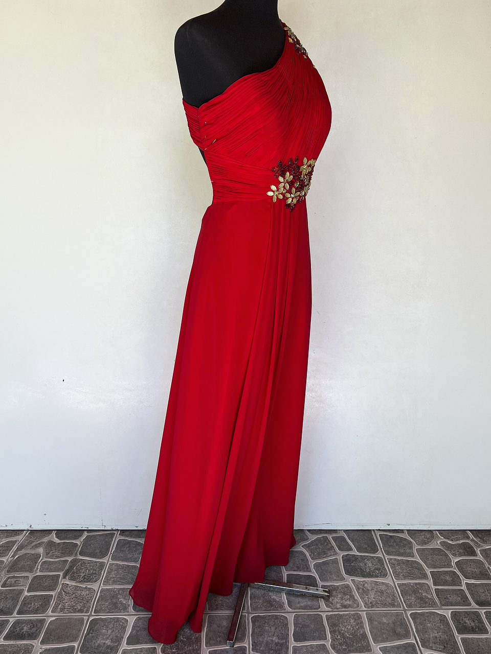 VESTIDO LARGO ROJO - TALLA 44 2