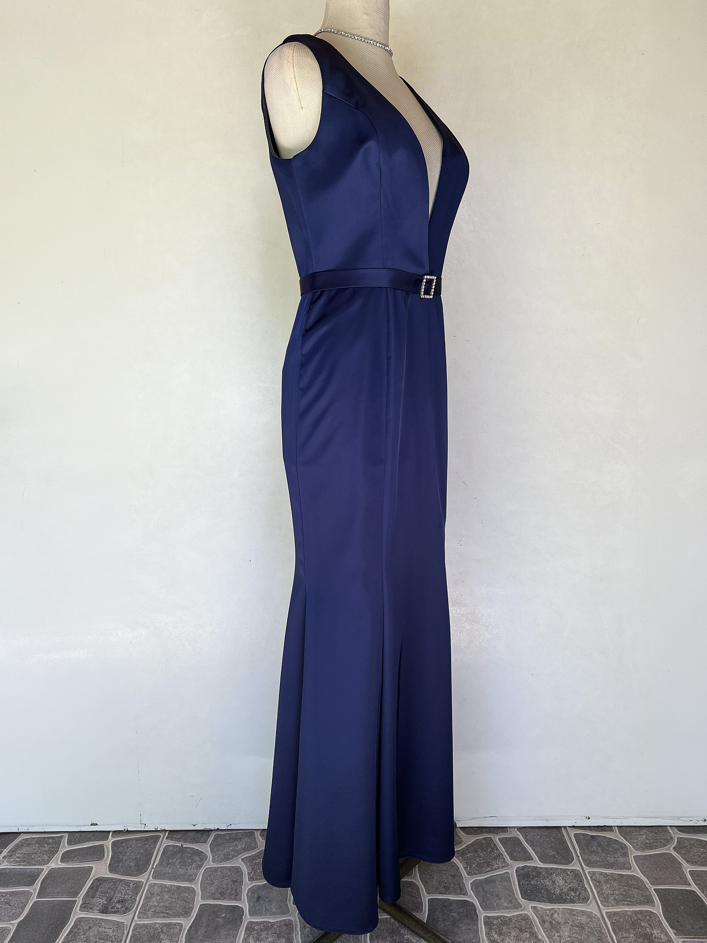 VESTIDO LARGO AZUL MARINO - TALLA 40 2