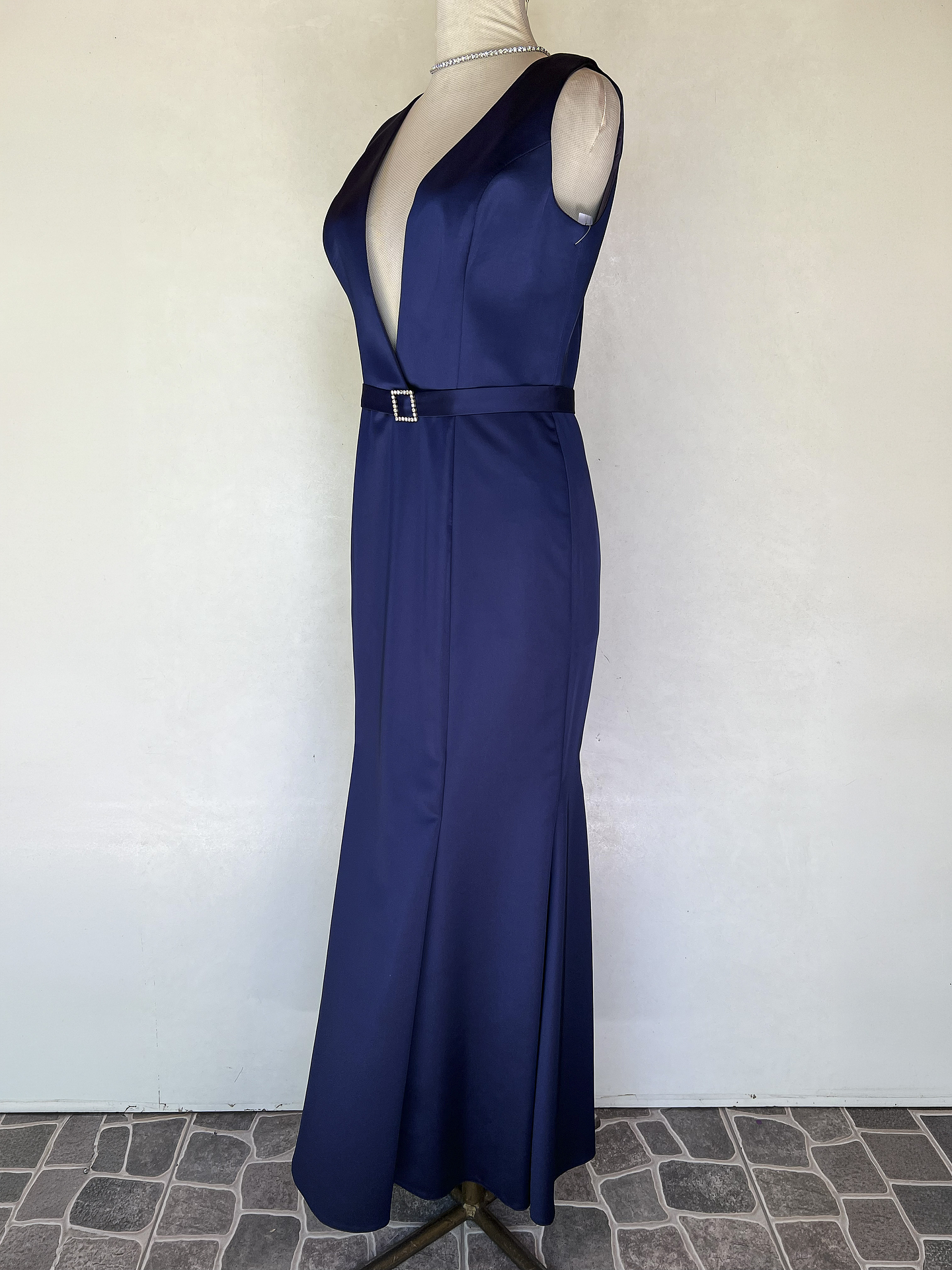 VESTIDO LARGO AZUL MARINO - TALLA 40 3