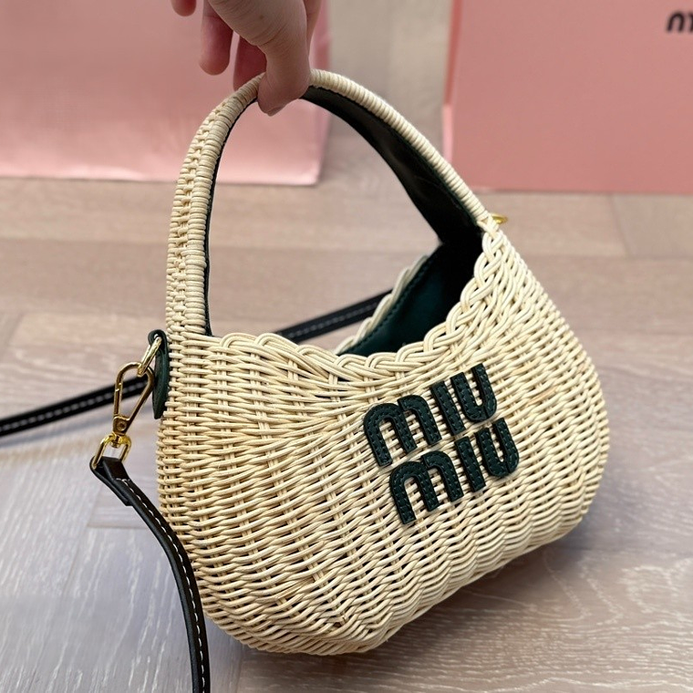 Miumiu bamboo woven bag 3