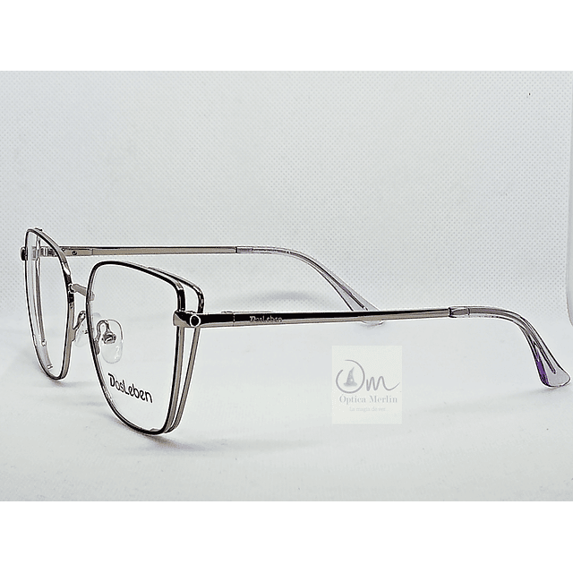 Armazón Óptico Das Leben Mujer Metálico Plateado