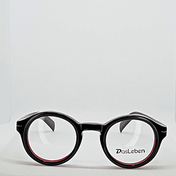 Armazón Óptico Das Leben Mujer Acetato Redondo Negro 
