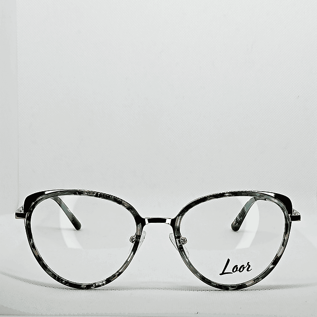 Armazón Loor Mujer Metálico Plateado y Acetato Tortoise