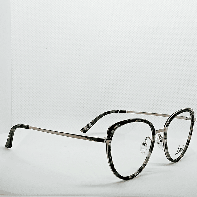 Armazón Loor Mujer Metálico Plateado y Acetato Tortoise