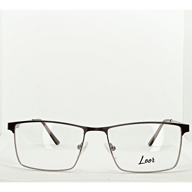 Armazón Loor  Hombre Metálico Plateado y Negro