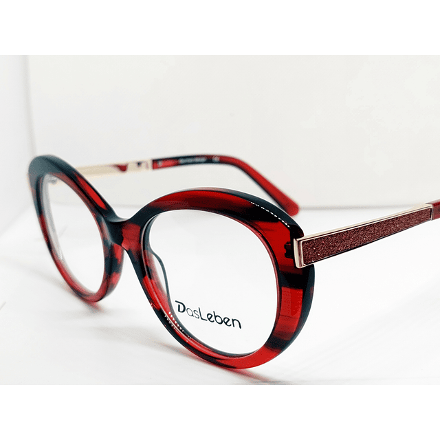 Armazón Óptico Das Leben Mujer Acetato Rojo Tortoise