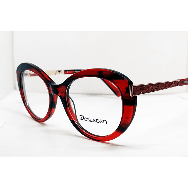 Armazón Óptico Das Leben Mujer Acetato Rojo Tortoise
