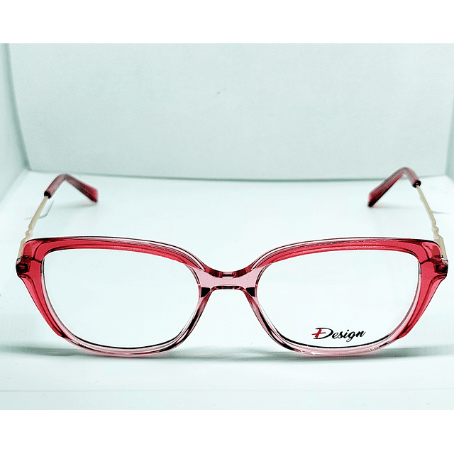 Armazón Óptico +Design Mujer Acetato rosado transparente