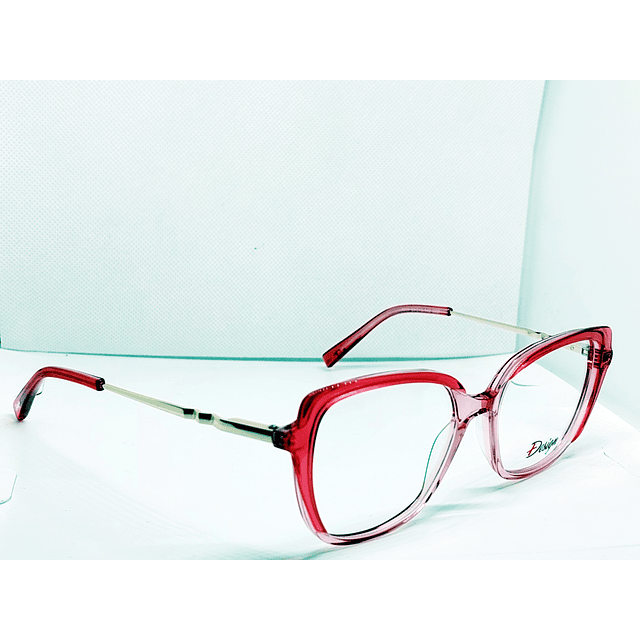 Armazón Óptico +Design Mujer Acetato rosado transparente
