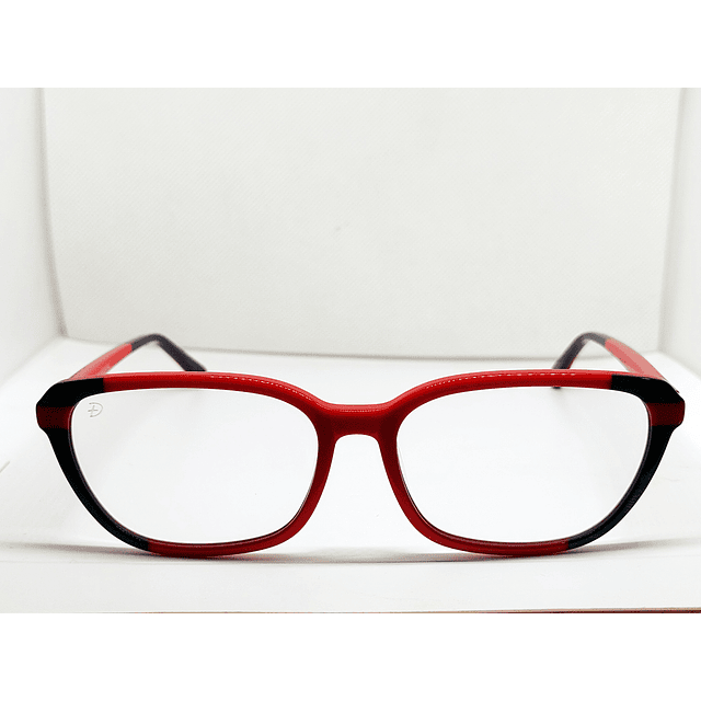 Armazón Óptico +Design Mujer Acetato rojo y negro