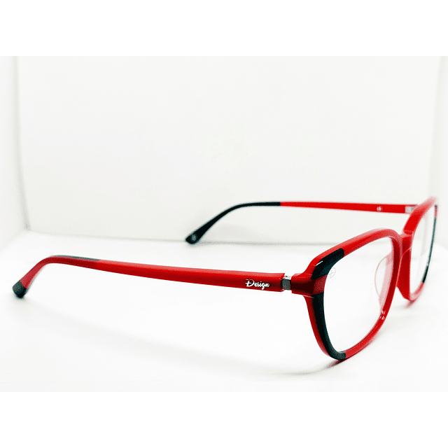 Armazón Óptico +Design Mujer Acetato rojo y negro