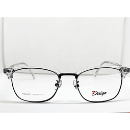 Armazón Óptico +Design Hombre Metal y Acetato transparente