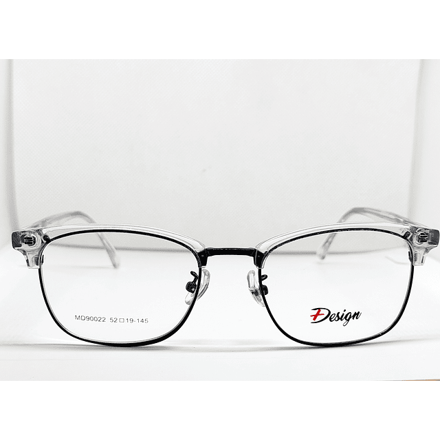 Armazón Óptico +Design Hombre Metal y Acetato transparente
