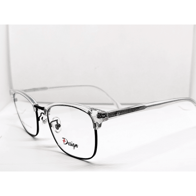 Armazón Óptico +Design Hombre Metal y Acetato transparente