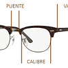 Armazón Óptico +Design Hombre Metal y Acetato transparente