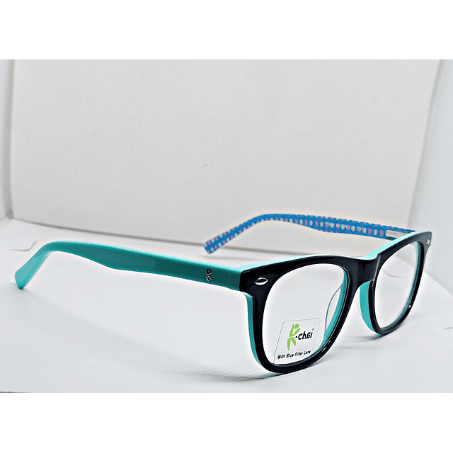 Armazón Óptico K-chai Niños Acetato Negro y Verde Nilo