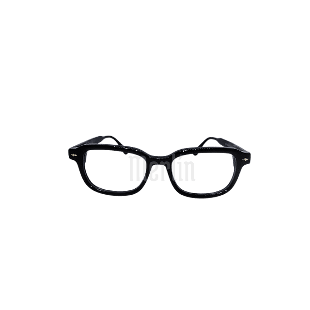 Armazón Óptico Merlín Acetato Premium Negro con Pins metálico