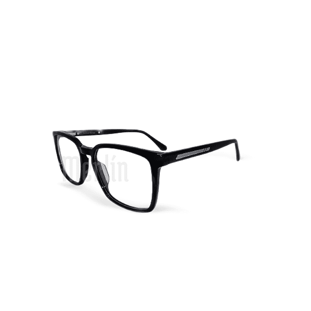 Armazón Óptico Merlín Acetato Premium Negro Cuadrado 