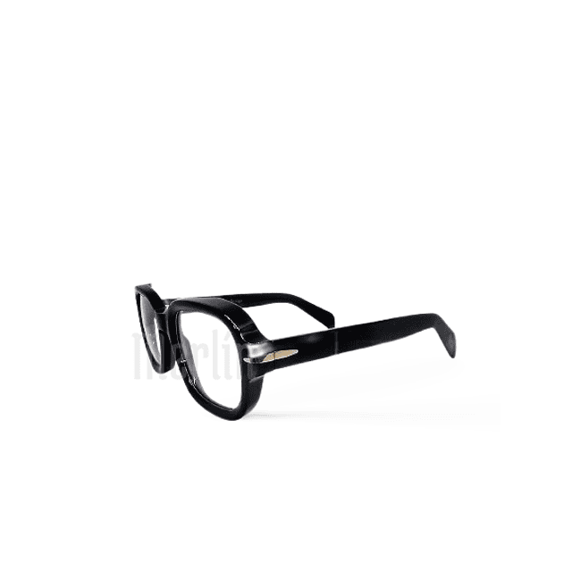 Armazón Óptico Merlín Acetato Premium Negro y detalles metalicos