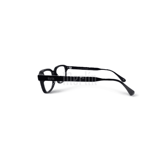 Armazón Óptico Merlín Acetato Premium Negro con Pins metálico