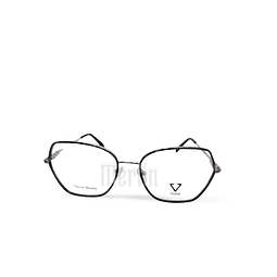 Armazón Óptico Veltom Metálico Plateado con Borde Negro