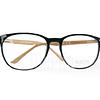 Armazón Óptico Agustino Acetato Negro y Varillas imitación madera
