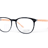 Armazón Óptico Agustino Acetato Negro y Varillas imitación madera