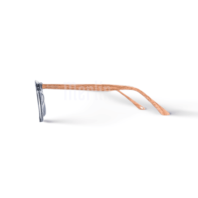 Armazón Óptico Agustino Acetato Negro y Varillas imitación madera