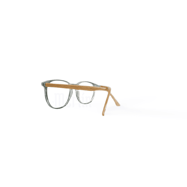 Armazón Óptico Agustino Acetato Negro y Varillas imitación madera