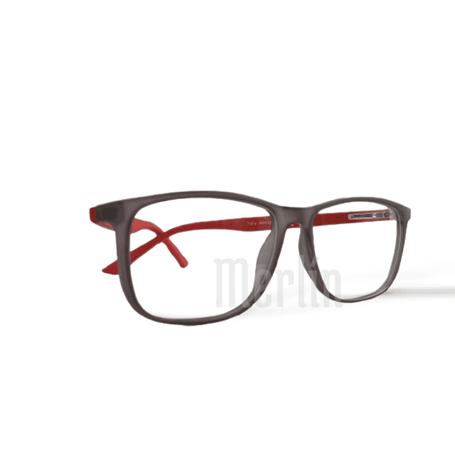 Armazón Óptico AGUSTINO TR90 Negro Frost y Rojo