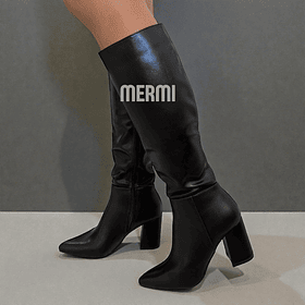 BOTAS LARGAS ECO CUERO NEGRO 009