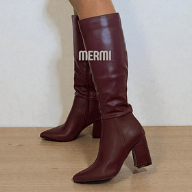 BOTAS LARGAS ECO CUERO BURDEOS 009