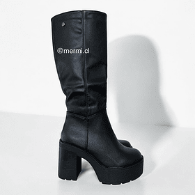BOTAS K04 LARGAS ECO CUERO NEGRO
