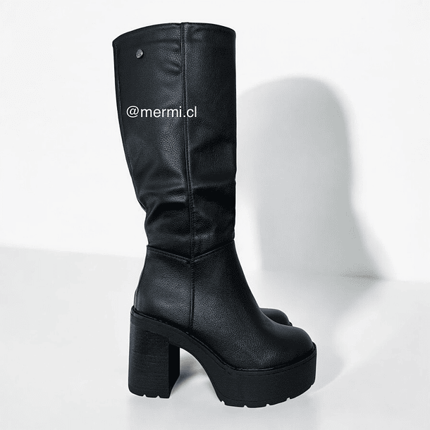 BOTAS K04 LARGAS ECO CUERO NEGRO