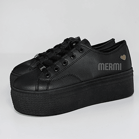 ZAPATILLAS J18 NEGRO ECO CUERO