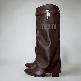 BOTAS LARGAS ECO CUERO Y07 MARRON