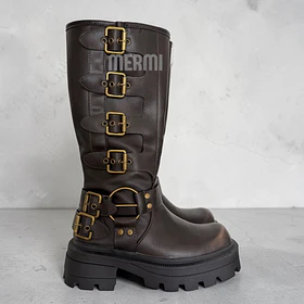 BOTAS LARGAS HEBILLA MARRON Y03- G23