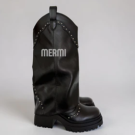 BOTAS G24 LARGAS ECO CUERO NEGRO