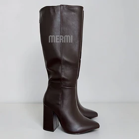 BOTAS LARGAS ECO CUERO Y05 MARRON