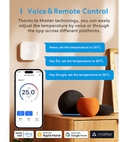 MTS215B Termostato inteligente Wi-Fi 