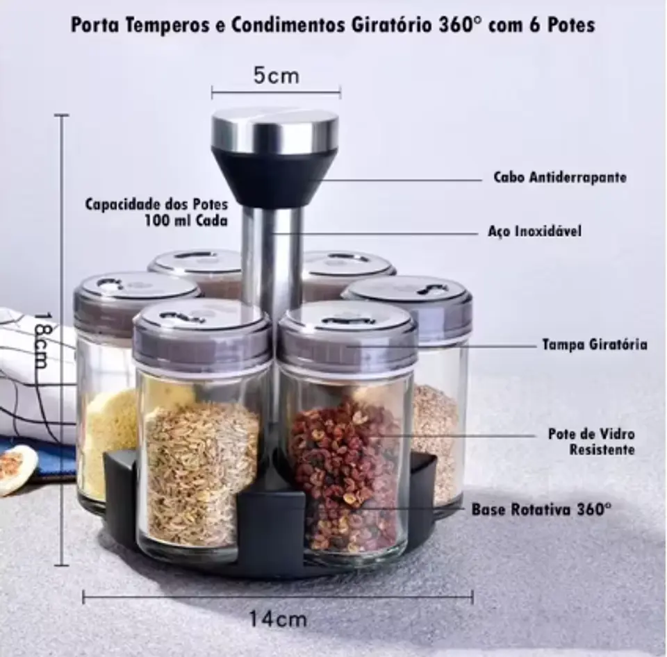 Porta Temperos Giratório 2
