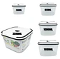 Kit De 5 Potes De Plastico Para Alimentos - Thumbnail 2