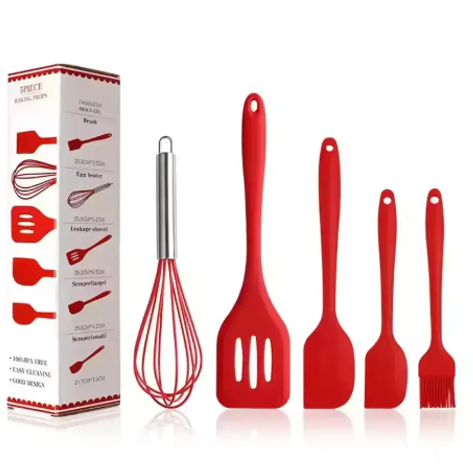 Conjunto de 5 utensílios de cozinha de silicone 3