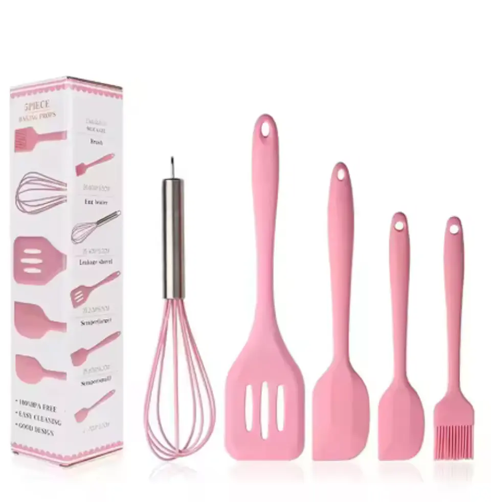 Conjunto de 5 utensílios de cozinha de silicone 4