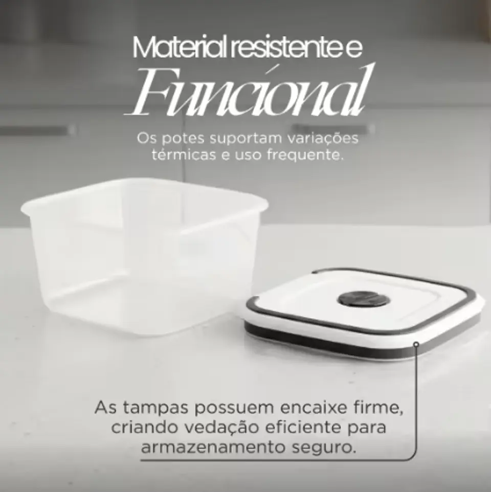 Kit De 5 Potes De Plastico Para Alimentos 4